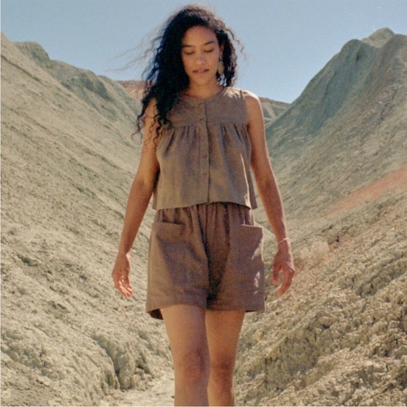 OZMA Tops - Ozma of California Emmy Linen Top